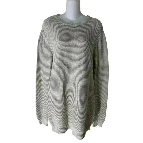 H&M Cotton Pullover Grey Round Neck Sweater Sz Medium - Picture 1 of 8